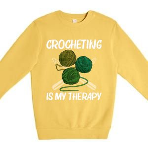 Funny Crocheting Art Crochet Handicraft Lovers Cool Gift Premium Crewneck Sweatshirt