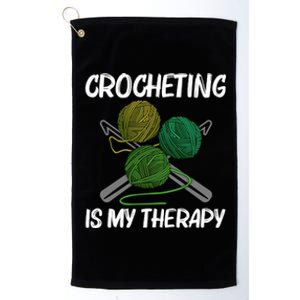 Funny Crocheting Art Crochet Handicraft Lovers Cool Gift Platinum Collection Golf Towel