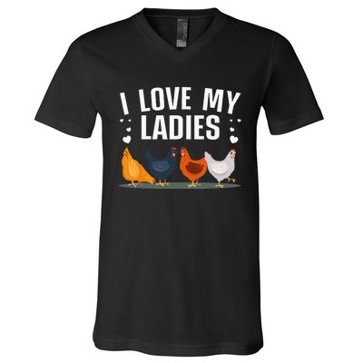 Funny Chicken Art Men Women Ladies Chicken Farmer Whisperer V-Neck T-Shirt