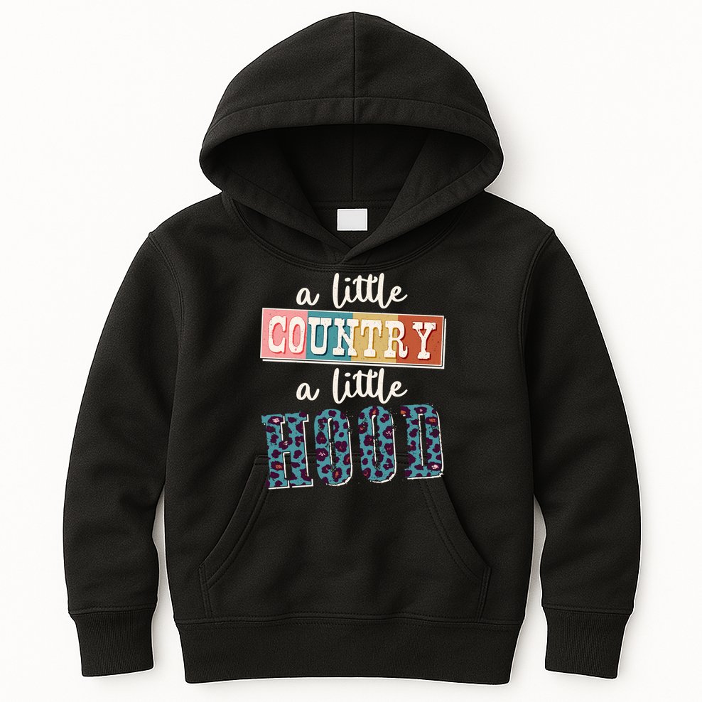 Funny Cute A Little Country A Little Hood Kids Hoodie