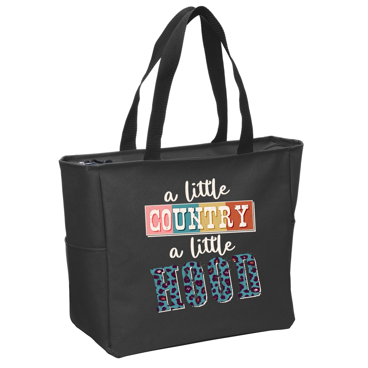Funny Cute A Little Country A Little Hood Zip Tote Bag