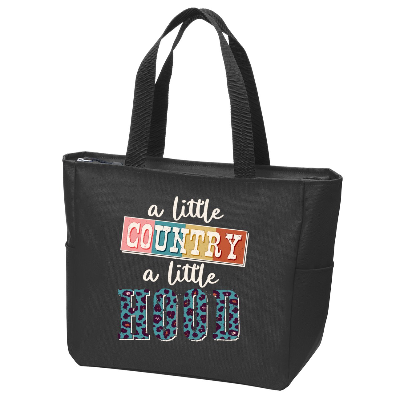 Funny Cute A Little Country A Little Hood Zip Tote Bag