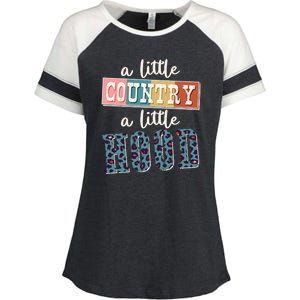 Funny Cute A Little Country A Little Hood Enza Ladies Jersey Colorblock Tee