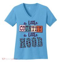 Funny Cute A Little Country A Little Hood Women's V-Neck T-Shirt