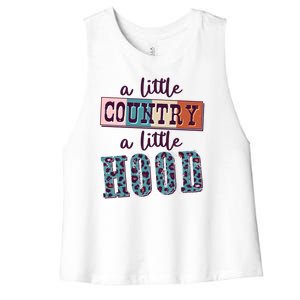 Funny Cute A Little Country A Little Hood Women's Racerback Cropped Tank