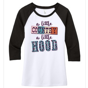 Funny Cute A Little Country A Little Hood Women's Tri-Blend 3/4-Sleeve Raglan Shirt