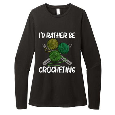 Funny Crocheting Art Crochet Handicraft Lovers Gift Womens CVC Long Sleeve Shirt