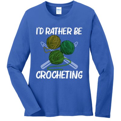 Funny Crocheting Art Crochet Handicraft Lovers Gift Ladies Long Sleeve Shirt