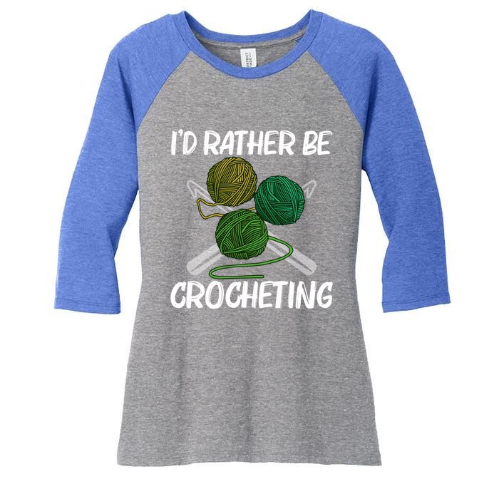 Funny Crocheting Art Crochet Handicraft Lovers Gift Women's Tri-Blend 3/4-Sleeve Raglan Shirt