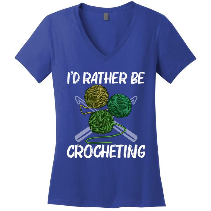 Funny Crocheting Art Crochet Handicraft Lovers Gift Women's V-Neck T-Shirt