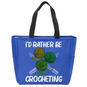 Funny Crocheting Art Crochet Handicraft Lovers Gift Zip Tote Bag