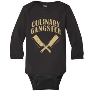 Funny Chef Art For Kitchen Restaurant Cooking Lovers Baby Long Sleeve Bodysuit