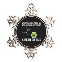 Funny Chemist Amino Acid Pun Ameanohacid Chemistry Metallic Star Ornament