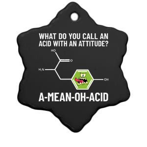 Funny Chemist Amino Acid Pun Ameanohacid Chemistry Ceramic Star Ornament