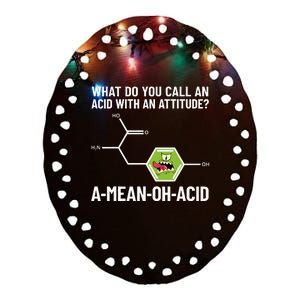 Funny Chemist Amino Acid Pun Ameanohacid Chemistry Ceramic Oval Ornament