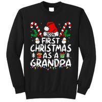 First Christmas As Grandpa 2024 Family Matching New Grandpa Sweatshirt