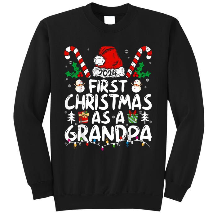 First Christmas As Grandpa 2024 Family Matching New Grandpa Sweatshirt