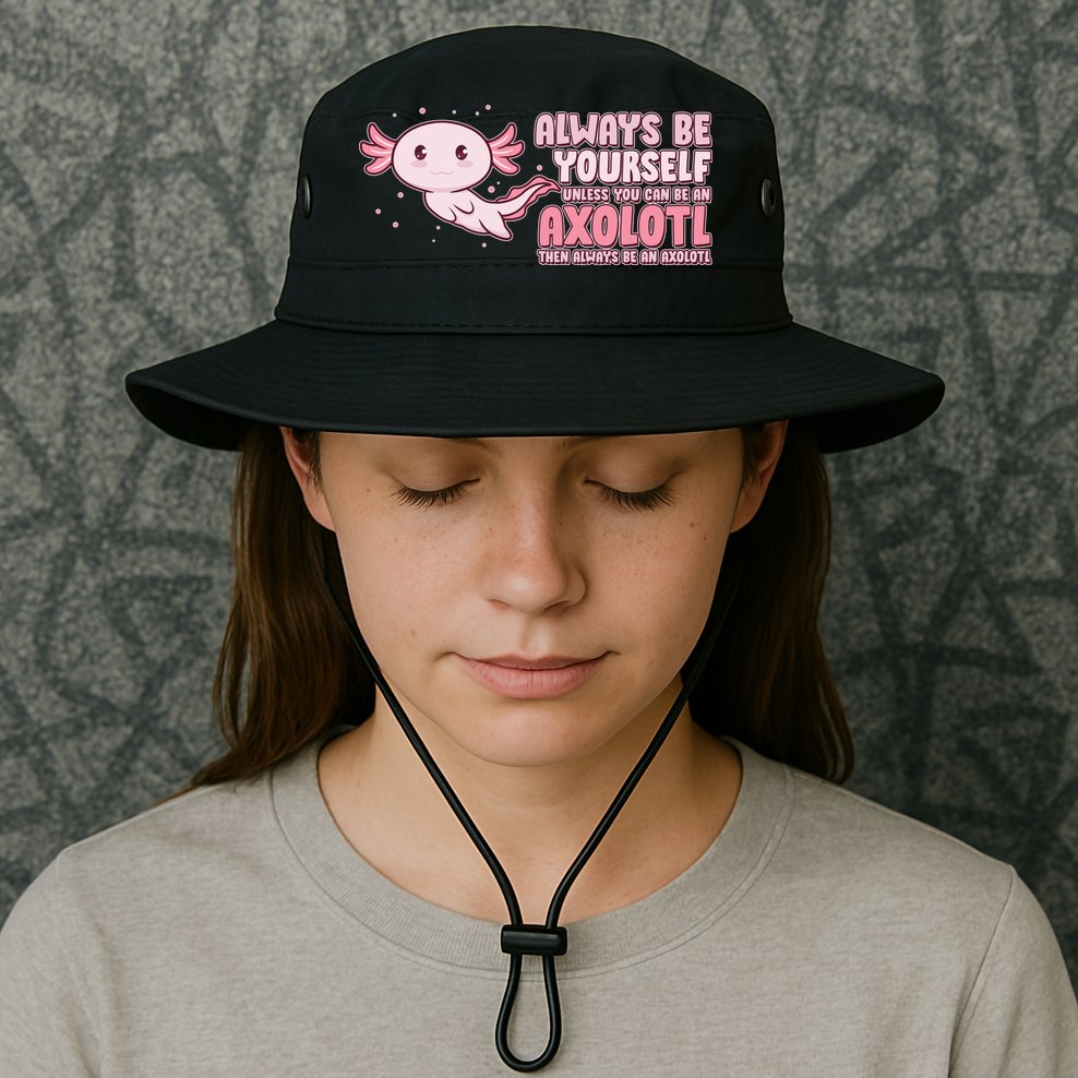 Funny Cute Always Be An Axolotl Bucket Hat