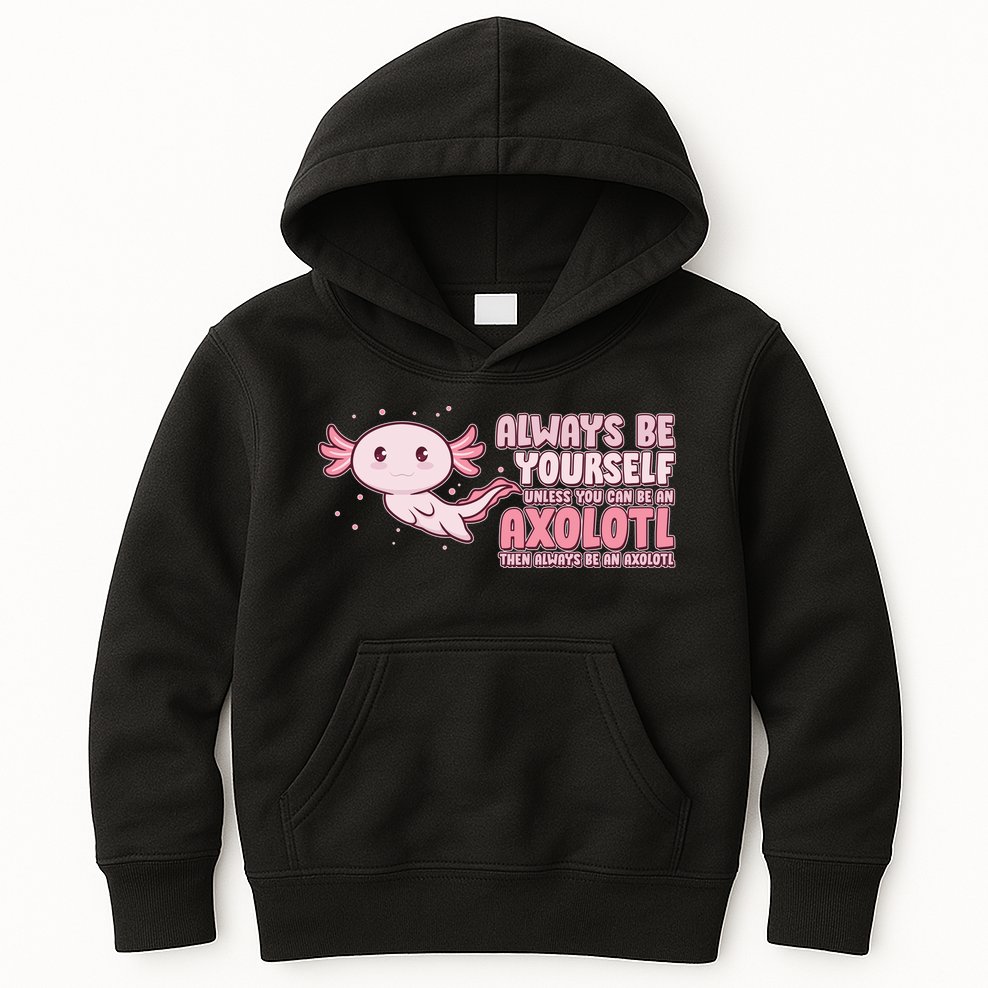 Funny Cute Always Be An Axolotl Kids Hoodie
