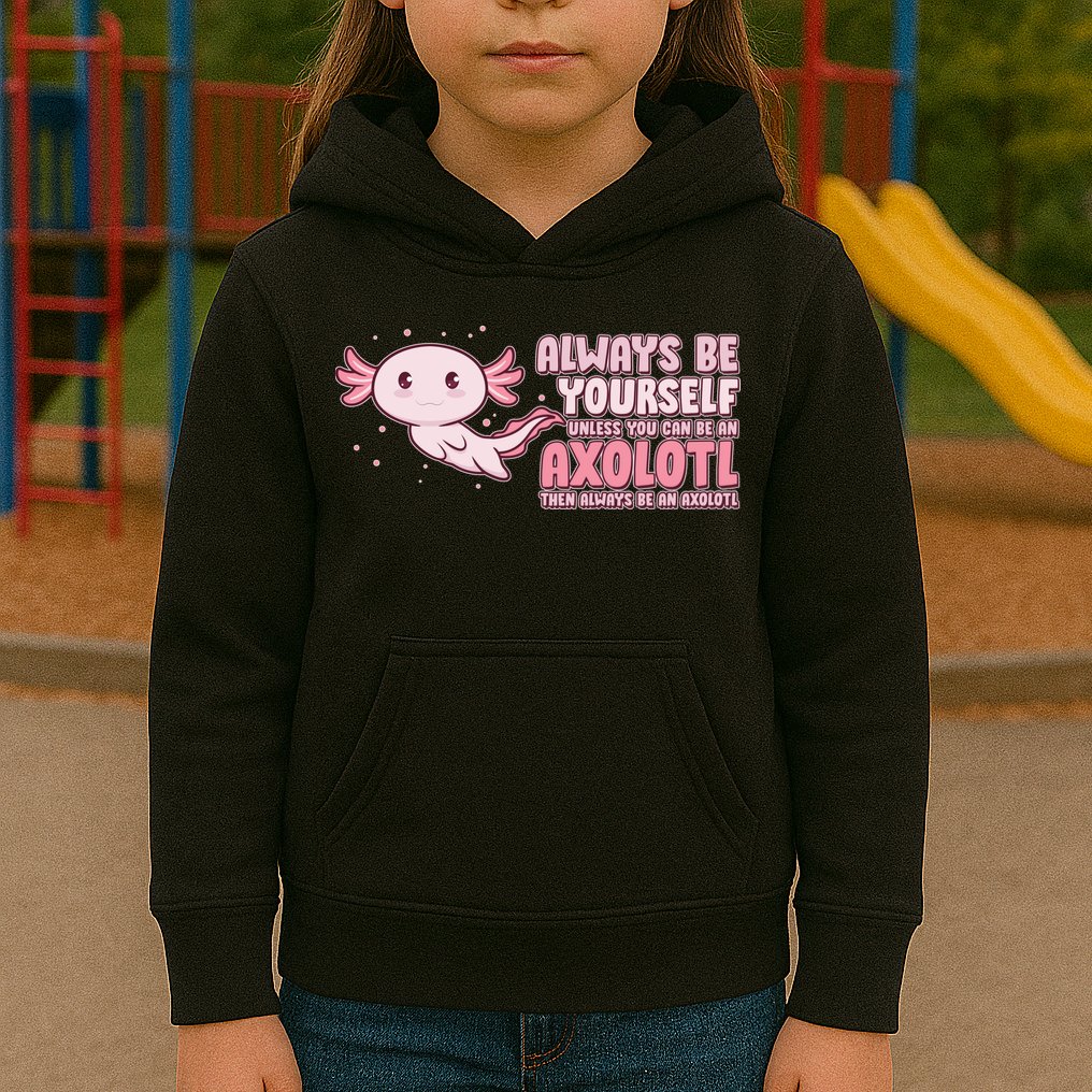 Funny Cute Always Be An Axolotl Kids Hoodie