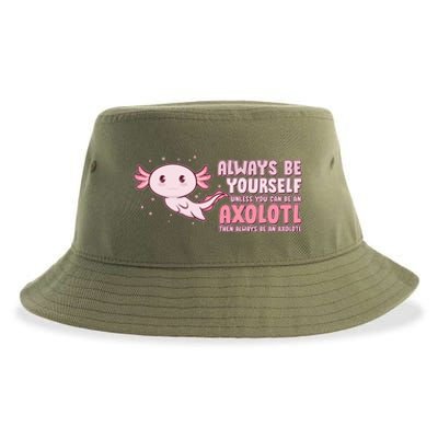 Funny Cute Always Be An Axolotl Sustainable Bucket Hat