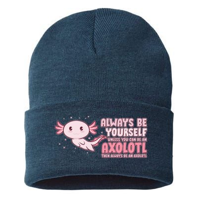 Funny Cute Always Be An Axolotl Sustainable Knit Beanie