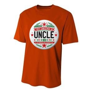 First Christmas As Uncle New Baby Xmas Matching Family Performance Sprint T-Shirt