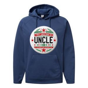 First Christmas As Uncle New Baby Xmas Matching Family Performance Fleece Hoodie