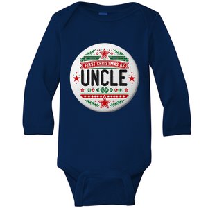 First Christmas As Uncle New Baby Xmas Matching Family Baby Long Sleeve Bodysuit