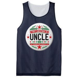 First Christmas As Uncle New Baby Xmas Matching Family Mesh Reversible Basketball Jersey Tank