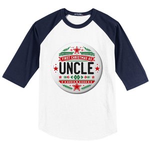 First Christmas As Uncle New Baby Xmas Matching Family Baseball Sleeve Shirt