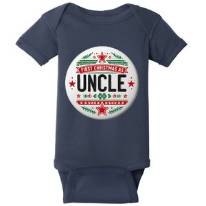 First Christmas As Uncle New Baby Xmas Matching Family Baby Bodysuit