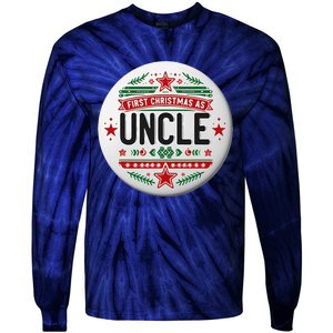 First Christmas As Uncle New Baby Xmas Matching Family Tie-Dye Long Sleeve Shirt