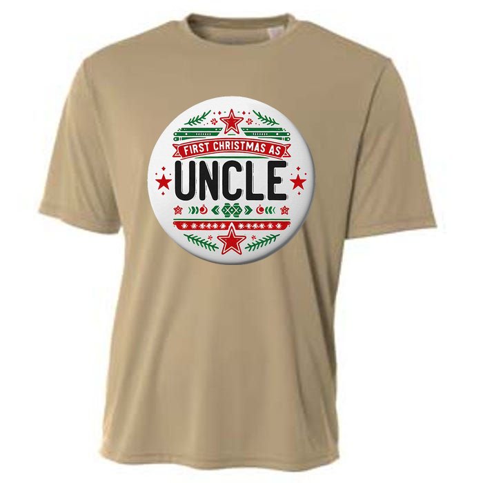 First Christmas As Uncle New Baby Xmas Matching Family Cooling Performance Crew T-Shirt