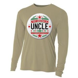 First Christmas As Uncle New Baby Xmas Matching Family Cooling Performance Long Sleeve Crew