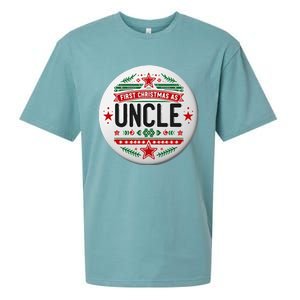 First Christmas As Uncle New Baby Xmas Matching Family Sueded Cloud Jersey T-Shirt