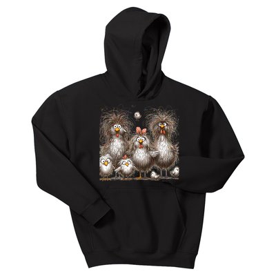 Funny Chicken Art Eagerlys Colorful Kids Hoodie