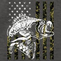 Fishing, Camouflage American Flag Fish, Bass Fish Fisherman Vector Backpack