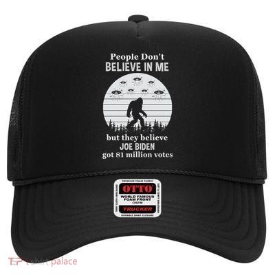 Funny Conservative Anti Biden Bigfoot High Crown Mesh Back Trucker Hat