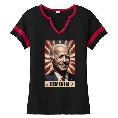 Funny Conservative Anti Joe Biden Ladies Halftime Notch Neck Tee