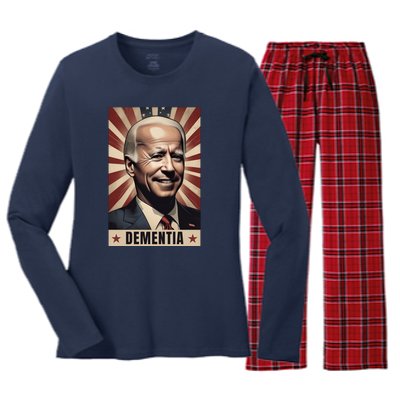 Funny Conservative Anti Joe Biden Women's Long Sleeve Flannel Pajama Set 