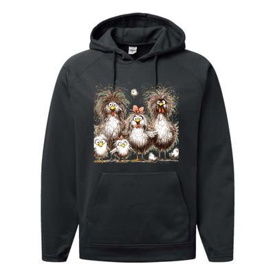 Funny Chicken Art Eagerlys Colorful Performance Fleece Hoodie