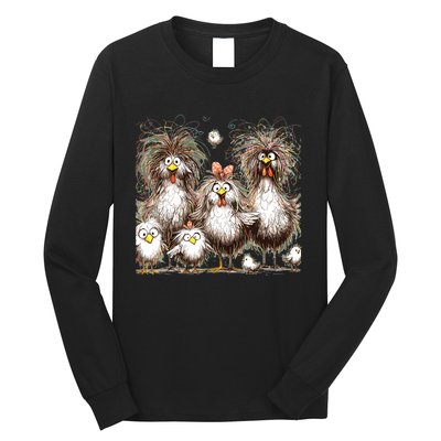 Funny Chicken Art Eagerlys Colorful Long Sleeve Shirt