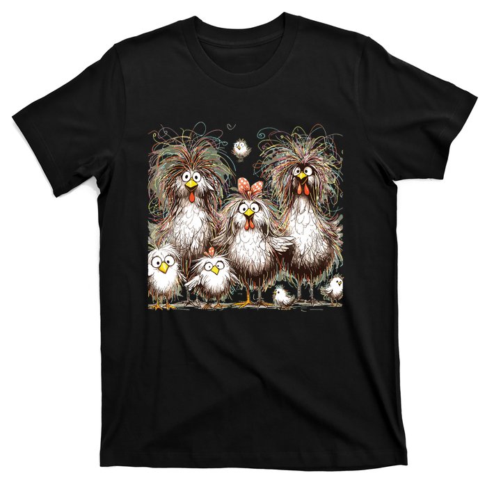 Funny Chicken Art Eagerlys Colorful T-Shirt