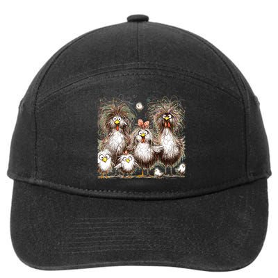 Funny Chicken Art Eagerlys Colorful 7-Panel Snapback Hat