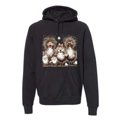 Funny Chicken Art Eagerlys Colorful Premium Hoodie