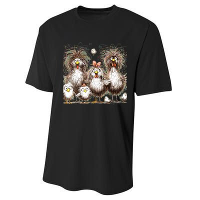 Funny Chicken Art Eagerlys Colorful Performance Sprint T-Shirt