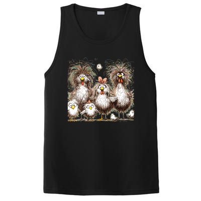 Funny Chicken Art Eagerlys Colorful PosiCharge Competitor Tank