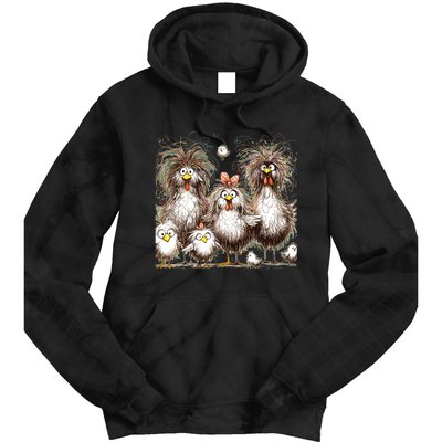 Funny Chicken Art Eagerlys Colorful Tie Dye Hoodie