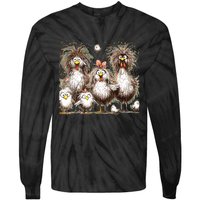 Funny Chicken Art Eagerlys Colorful Tie-Dye Long Sleeve Shirt